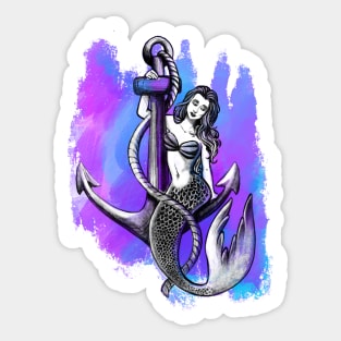 Anchor Mermaid Sticker